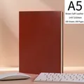 Professional brown A5 PU leather notebook with buckle, 200 pages for office and study - Brown Soft Leather