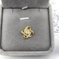 Collana quadrifoglio S925 in argento placcato oro con pendente girevole e zirconi - Solo ciondolo / Oro