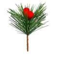 Agujas de pino artificiales con bolas rojas para decoración de árboles de Navidad DIY - Estilo Aguja de Pino Baya Roja (SZ2401)