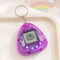 Translucent purple electronic pet game machine in a triangle shape with keychain - Triangle/Transparent Purple