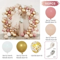 102pcs balloon arch kit in pink, beige, white, and gold for party decorations - Morandi Pink Beige Gold Style (Set 046)