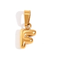 Minimalist 18K gold plated bubble letter F pendant with a polished 3D mirror finish - Gold-F