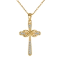 Elegant gold infinity cross necklace with sparkling white moissanite in s925 silver - Style C Twisted Infinity Cross / Gold