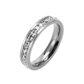 Elegant silver eternity ring with channel-set square zircons on a clean white background - US 7 / Silver Narrow Band