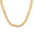 Minimalistische Kette mit quadratischen Perlen aus 18K vergoldetem Edelstahl - 3mm Würfelperlen Halskette - Gold