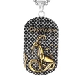Two-tone silver and gold stainless steel Capricorn zodiac necklace pendant on a chain - Capricorn