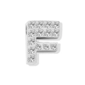 Sparkling silver rhinestone letter F pendant charm with micro-pave cubic zirconia - Letter F - Steel Color