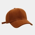 Detailed view of brown corduroy baseball cap with fine stripes and adjustable strap - Adjustable / Caramel color