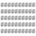 50 pieces of silver hollow pattern metal hair rings for braids and dreadlock styling - 50Pcs Silver 15#
