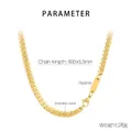 Detailed specs for 5.5mm gold stainless steel curb chain necklace with lobster clasp - Necklace 60cm / Steel