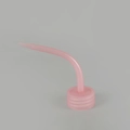 Pink semi-transparent plastic squeeze bottle curved nozzle cap with thread detail - Pink Curved Tip Cap