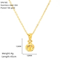 Goldene Marienkäfer-Halskette aus 18k vergoldetem Edelstahl mit weißen Kristallen - Goldener Marienkäfer-Stil (SP618G)