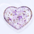 Heart-shaped resin tray with purple amethyst crystal stones and gold foil flakes - Heart / Amethyst & Gold Foil