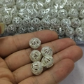 Silver hollow zircon ball bead for DIY handmade jewelry necklace and bracelet - Zircon Ball / 11mm Hollow Ball / Silver