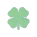 Green clover-shaped silicone bead with white trim for DIY baby pacifier chains - Light Green