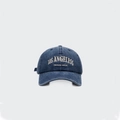 Gorra de béisbol en denim lavado azul vintage con texto bordado de Los Ángeles - Ajustable / Azul Lavado