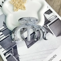 Grey marble patterned 11cm hair claw clip with ink style texture in a minimal setting - Pumpkin Claw 10cm-Grey