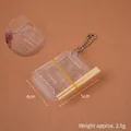 Miniature clear dollhouse takeaway box with silver bead chain and tiny chopsticks - Partitioned Empty Bento Box + Bead Chain + Chopsticks + Rubber Band