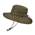 Cappello parasole verde oliva a tesa larga con mesh traspirante e cinturino - Verde Militare