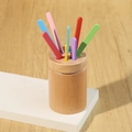 Wooden Montessori color sorting toy with rainbow sticks and natural wood base for toddlers - Precision Peg Cylinder