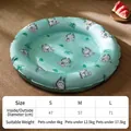Tapis rafraîchissant vert clair pour animaux avec motif dragon, comprend le guide des tailles - S / Rond / Dragon vert menthe