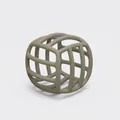 Taupe hollow maze ball teether toy made of food-grade silicone with matte texture - Army Green