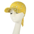 Gorra bandana amarilla con estampado paisley de algodón y protector de nuca para el sol - 55-58cm / Amarillo