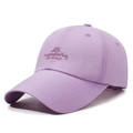Quick-dry lavender baseball cap with pink M embroidery for outdoor sports and sun protection - Adjustable / Purple