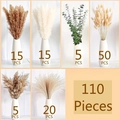 110-piece natural dried pampas grass and rabbit tail bouquet set for home decor - ££££010-110 Pieces £££££