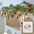 Christmas LED string lights with cute snowman pendants in warm white decorative glow - Snowman with Black Hat