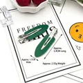 Detail showing 5.9cm green resin duckbill hair clip dimensions on display card - Dark Green