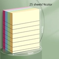 Notas adhesivas con líneas fluorescentes en 4 colores para estudio, 76x76mm - Colores Claros Con Líneas (100 Hojas)