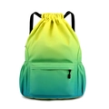 Gradient Drawstring Backpack Gym Sports Travel Bag Lightweight Casual Sport Daypack - Yellow-Green Gradient