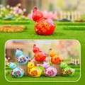 Miniature colorful gourd figurines with crystal fillings and auspicious Chinese symbols - M396 Auspicious Gourd Crystal Series Set of 6 / Full Box Set