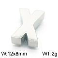 Accessorio ciondolo lettera X minimalista in metallo per gioielli DIY, misura 12x8mm - Colore Acciaio (KLJ5543-Z)