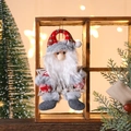 Babbo Natale di peluche con cappello a quadri e stivali grigi per addobbi di Natale - Babbo Natale / 17.5*11cm
