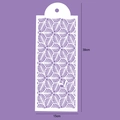 Detailed 39x15cm rectangular cake stencil featuring delicate leaf patterns for decoration - Fine Leaves / White