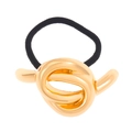 Elastic hair band with vintage gold knot geometric charm and black stretch rope - Knot Style (H-192) / Gold / Hair Tie
