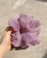Lavender purple oversized organza scrunchie with soft mesh texture for hair styling - Oversized / Bean Paste Purple