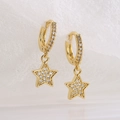 Minimalistische 18K vergoldete Stern-Ohrringe mit funkelnden Zirkonsteinen für Damen - Gold