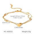 Detaillierte Größentabelle für 18K vergoldete Edelstahl-Fußkette mit Herzanhänger - Goldener Herz Doppelschichtiger Stil (HC-A50010)