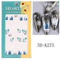 5D Christmas nail art stickers featuring 5D-K275 embossed snowflake and pine tree patterns - 5D-K275