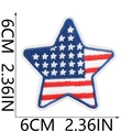 Detailed embroidery of star-shaped American flag patch with 6cm dimension marking - Flag Star (W31GQ-11-16)