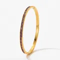 Minimalist gold stainless steel bracelet featuring square-cut purple zircon stones - Gold Purple Zirconia Style (SAK950)