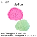 Pink leaf-shaped silicone fondant mold with detailed veins for cake decorating - Medium / Pink