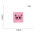 Detail of square pink pig nose embroidery patch with size 3.8cm x 3.8cm and 1.2g weight - Pig Nose Link
