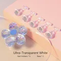 Support magnétique pour ongles en fleur de prunier avec paillettes pour la pratique - 1 Base + 5 Supports / Blanc Aurore