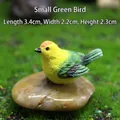 Miniature resin bird figurine in yellow and green gradient finish for garden decor - Small Green Bird
