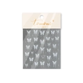 Minimalist white butterfly nail art stickers with ultra-thin translucent design and star motifs - MS871-White Butterfly
