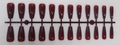Set of 24 pieces of glossy burgundy coffin-shaped fake nails on a plastic holder - Deep Burgundy (ZBLL-17)